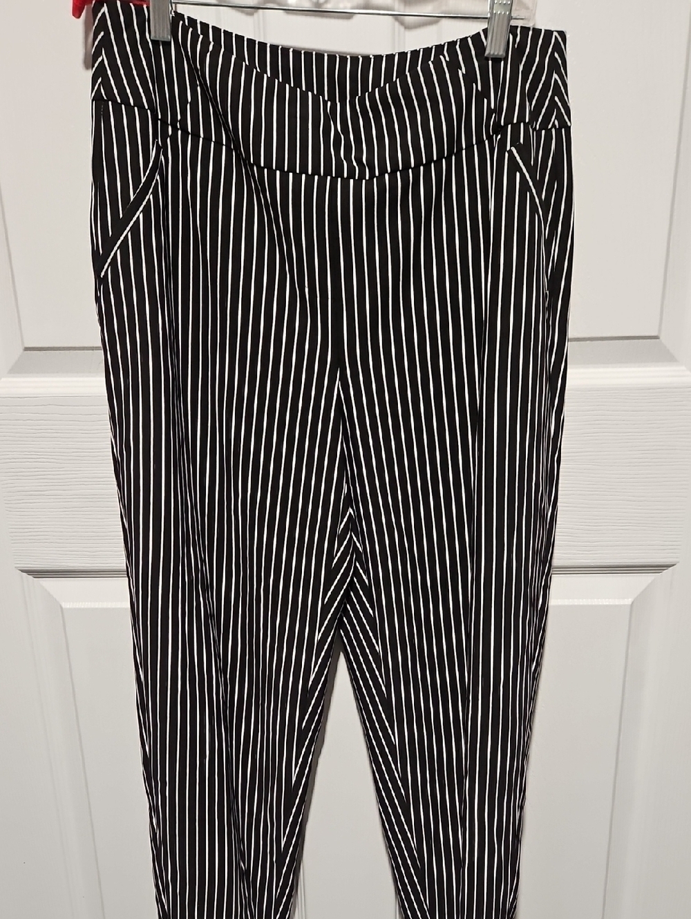 Cato Black and White Striped Pants